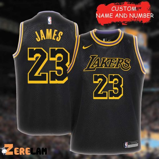 Angeles Lakers Lebron James Customize of Name Black Jersey, Personalized Men’s Gifts For Fan