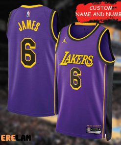 Angeles Lakers Lebron James Customize of Name Jersey, Personalized Men’s Gifts For Fan