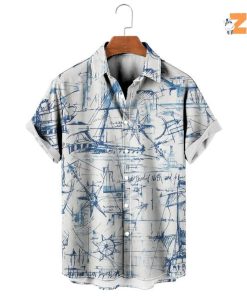 Blue Map Summer Hawaiian Shirt