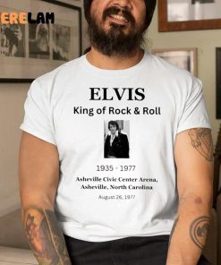 Elvis King Of Rock and Roll 1935 1977 Asheville Civic Center Arena shirt 1 1