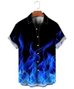 Flame Lapel Short Shirt Hawaiian 1