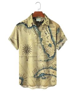 Florida Map Aloha Vintage Hawaiian Shirt 1