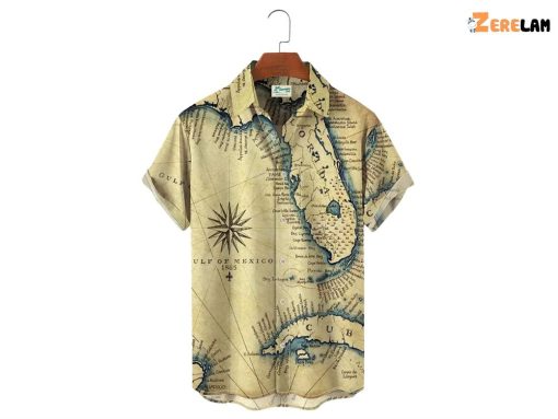 Florida Map Aloha Vintage Hawaiian Shirt