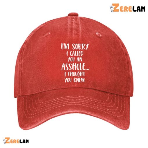 I’m Sorry I Called You an Asshole I Thought You Knew Hat