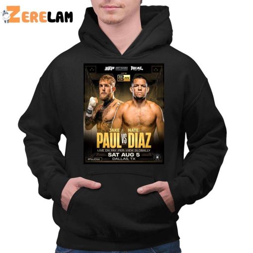 Jake Paul vs Nate Diaz boxing Fight date shirt