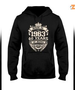 Made in 1963 60 years of being awesome Vintage shirt 2