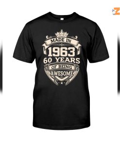 Made in 1963 60 years of being awesome Vintage shirt