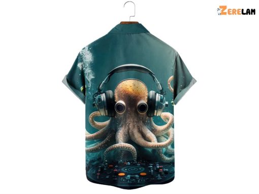 Nautical Octopus Listen Music Hawaiian Shirt