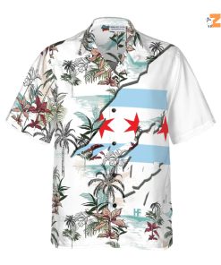 Navy Chicago Tropical Boogaloo Hawaiian Shirt