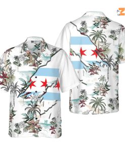 Navy Chicago Tropical Boogaloo Hawaiian Shirt