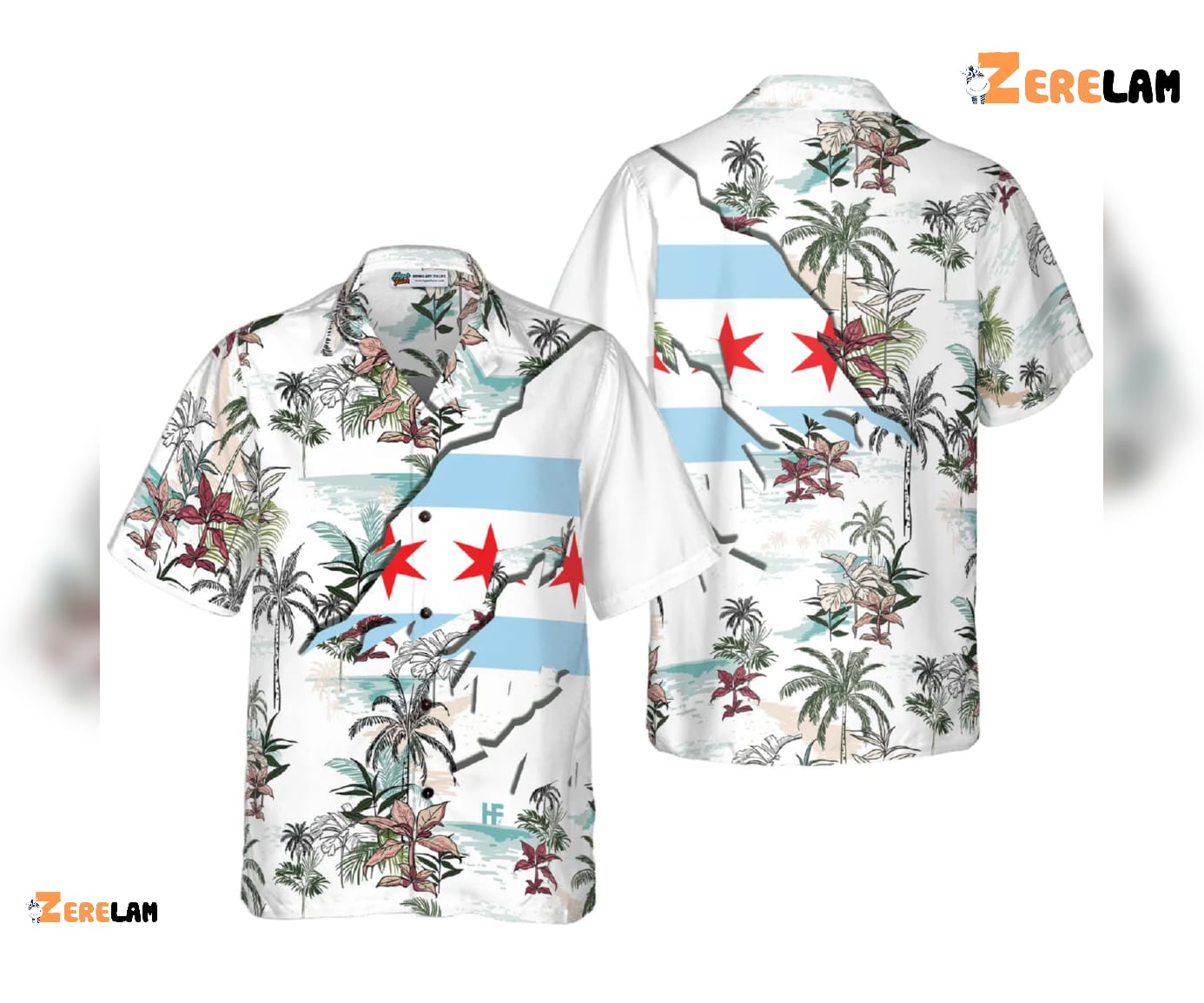 Navy Chicago Tropical Boogaloo Hawaiian Shirt