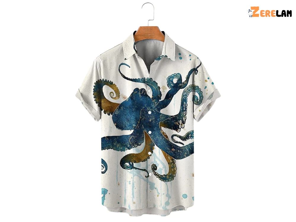 Ocean Octopus Art Summer Hawaiian Shirt 1