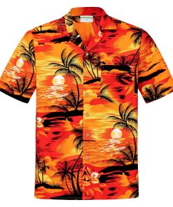 Orange Evening On Hawaiian Shirt