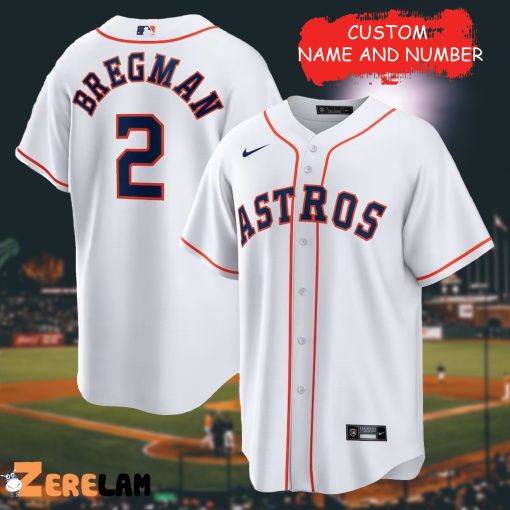 Personalized Men’s Houston Astros Alex Bregman Custom Name White Baseball Jersey