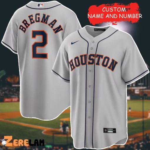 Personalized Men’s Houston Astros Alex Bregman Gray Custom Name Baseball Jersey