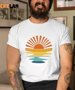 Retro Sunset Rays Wavy Shirt 1