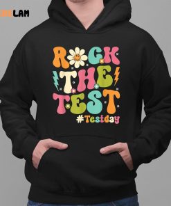 Rock The Test Motivational Retro Teachers Testing Day Shirt 2 1