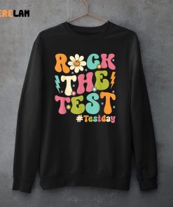 Rock The Test Motivational Retro Teachers Testing Day Shirt 3 1