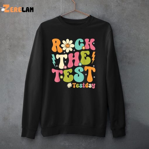 Rock The Test Motivational Retro Teachers Testing Day Shirt