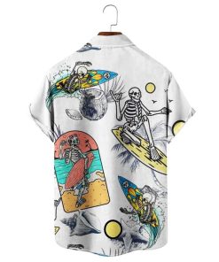 Skeleton Surfing Down Hawaiian Shirt 2