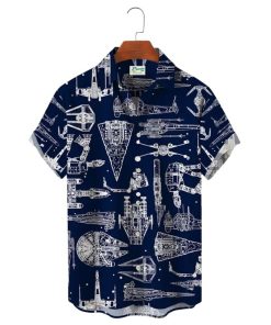 Space Star Aerospace Machine Casual Breathable Hawaiian Shirt