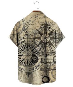 Steam Punk Gold Compass Hawaiian Shirt 2