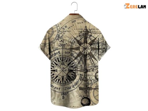 Steam Punk Gold Compass Hawaiian Shirt