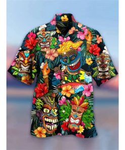 TIKI Casual Short Aloha Hawaiian Shirt