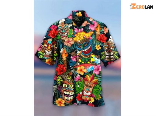 TIKI Casual Short Aloha Hawaiian Shirt