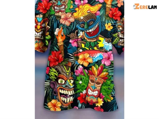 TIKI Casual Short Aloha Hawaiian Shirt