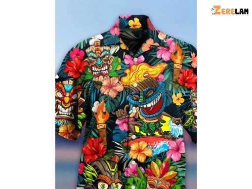 TIKI Casual Short Aloha Hawaiian Shirt