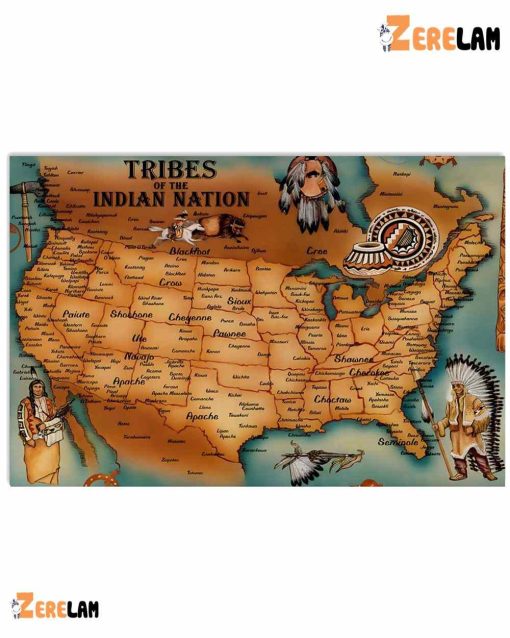 Teibes of The indian Nation Horizontal Poster Canvas