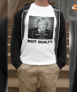 Trump 2024 Campaign Peddles Not Guilty Mugshot Shirt 3 1