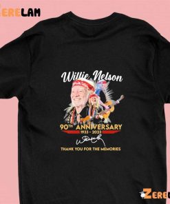 Willie Nelson 90th Anniversary 1933 2023 Thank You For The Memory Shirt 1 green