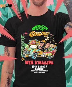 Wiz Khalifa Good Trip Tour Smoker Club Wiz Khalifa Joey Badass Berner Shirt 1