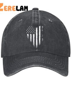 American Flag Heart Funny Hat