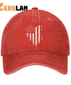 American Flag Heart Funny Hat 3