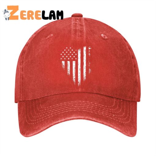 American Flag Heart Funny Hat