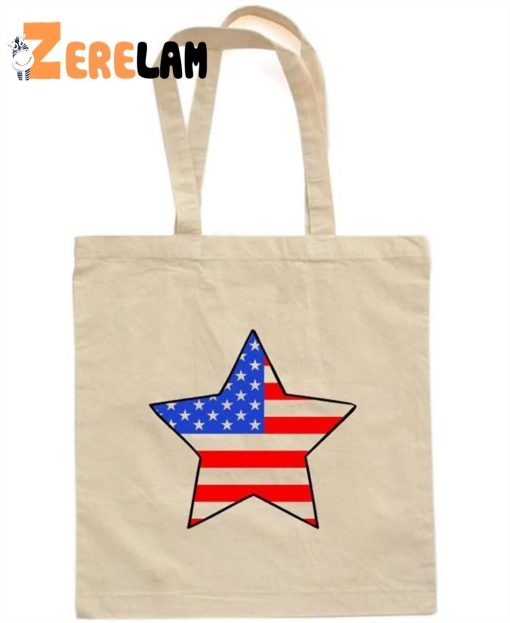 American Flag Star Cute Fun Patriotic USA 4th of July Tote Bag