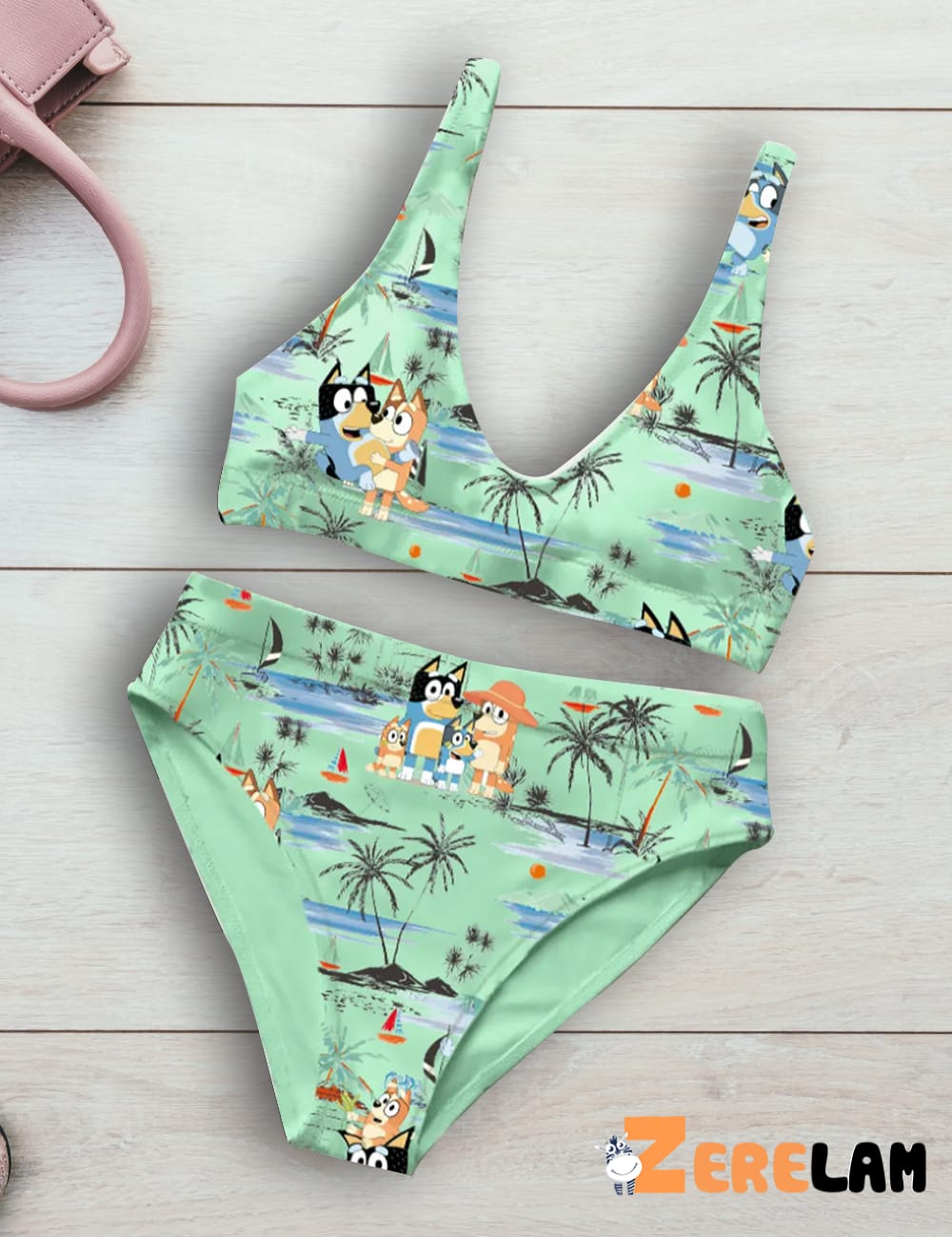 Bluey Beach Hawaiian Womens Bikini Set