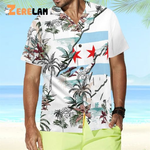 Chicago Tropical Palm Island Hawaiian Shirt, Perfect Gifts For Men