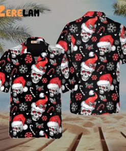 Christmas Skulls Candy Canes Hawaiian Shirt, Skull Christmas For Men