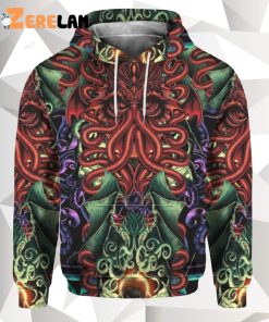 Cthulhu Otopus Horrified Vintage All Over Print 3D Hoodie Gifts Father’s Day