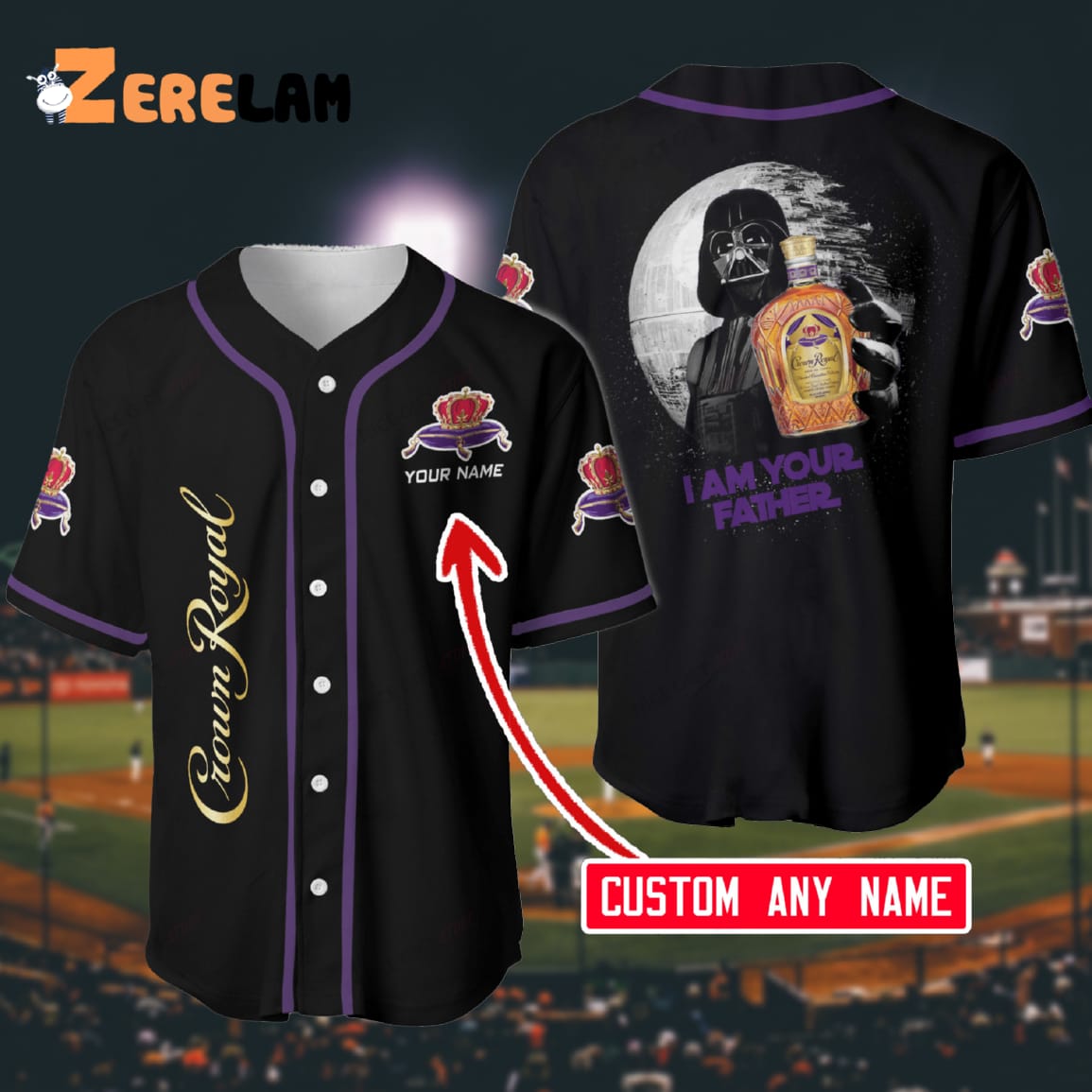 Custom Name Crown Royal I Am Your Father Baseball Jersey, Perfect Gifts Father's  Day For Men - Zerelam