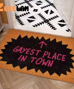 Gayest Place In Town LGBT Funny Doormat