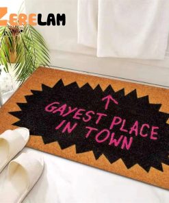 Gayest Place In Town LGBT Funny Doormat 2