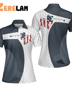 Golf Swing American Flag Women Polo Shirt