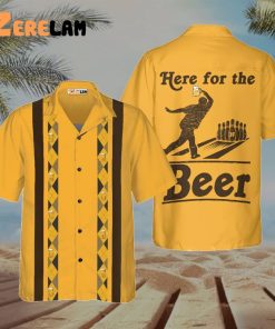 Here For The Beer Bowling Hawaiian Shirt, Best Gift For Bowling Beer