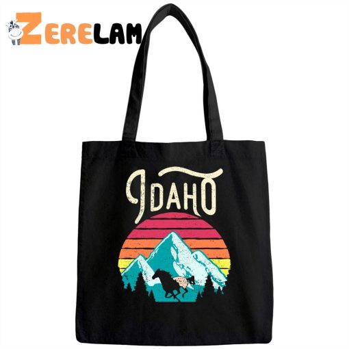 Horse Retro Idaho Mountains Tote Bag