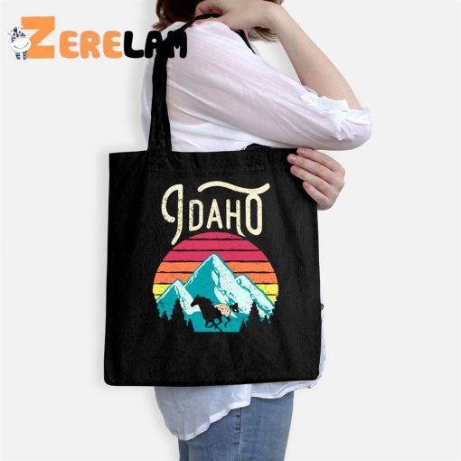 Horse Retro Idaho Mountains Tote Bag